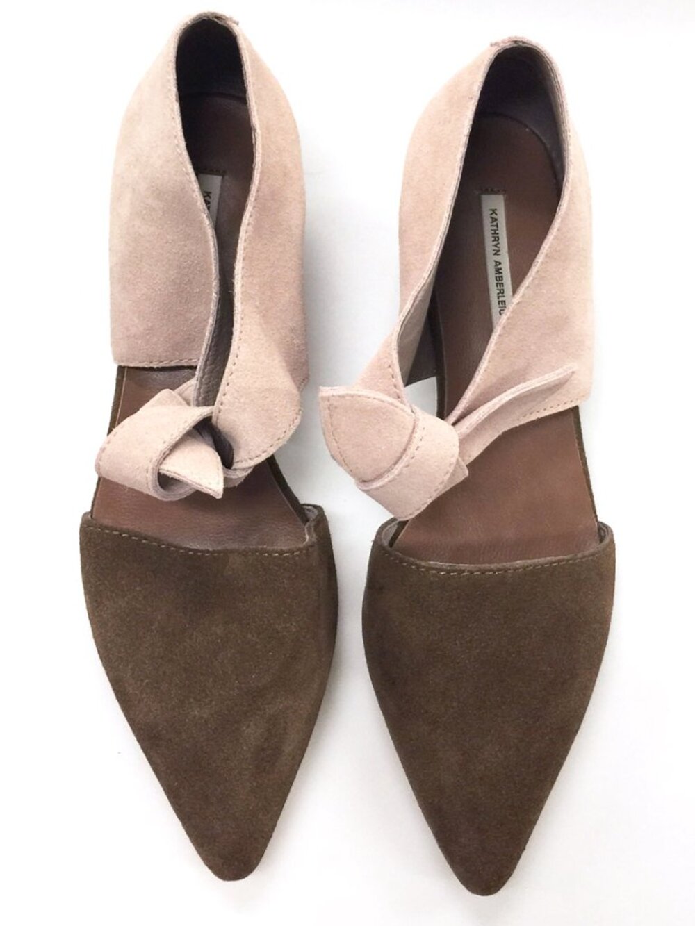 New Genuine Suede Leather Low Kitten Heel L'Orsay Pumps NYC Designer Handmade - Picture 2 of 4